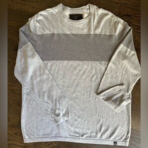 Prana Colorblock Gray Crewneck Knit Sweater Mens XL Outdoor Casual